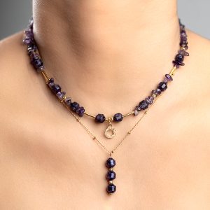 Choker Bogini z Ametystem