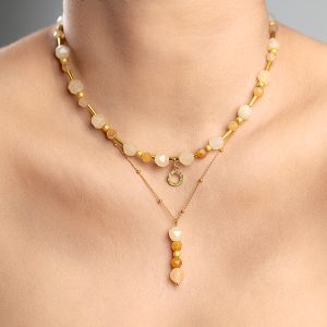 Choker Moje Słońce z Jadeitem Cytrynowy (Stardust)