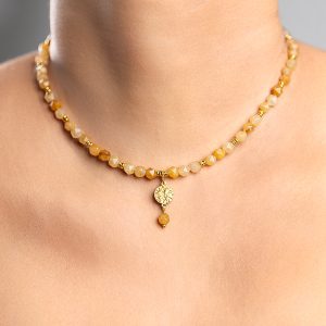 Choker Piękno Życia z Jadeitem Cytrynowym