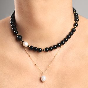 Choker Spokój Totalny z Onyksem Glow i Perła