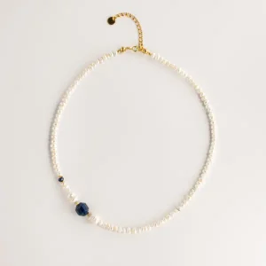 Choker Kobieca Intuicja z Pereł i z Jadeitem Denim